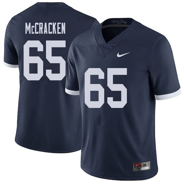 NCAA Nike Men's Penn State Nittany Lions Crae McCracken #65 College Football Authentic Throwback Navy Stitched Jersey AKN3798DC